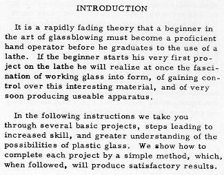 From the Introduction to Glass Blowing on the Glass Lathe